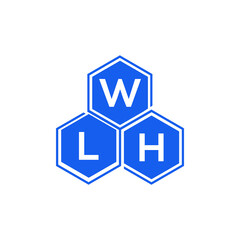 WLH letter logo design on White background. WLH creative initials letter logo concept. WLH letter design. 