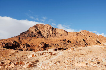 Obraz premium Famous mount Moses or mount Sinai in Egypt, Africa. 