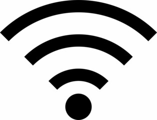 Wifi Icon Black vector symbol illustration. wireless internet sign