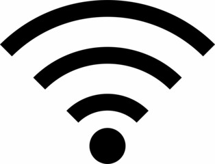 Wifi Icon Black vector symbol illustration. wireless internet sign