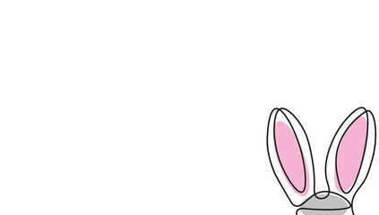 Hasenohren als Skizze mit Farbkleksen