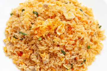Fried rice in white plate