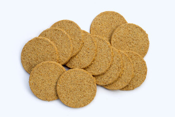 Oatcakes on white background. Top view