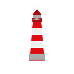 Illustration of a lighthouse logo icon for a marine company on a white background. marine pattern, for printing on dishes, textiles, clothes, dishes, souvenirs.
