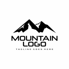 Silhouette of Mountain Landscape for Adventure Outdoor Nature logo Design. vector eps 10