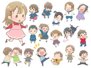 可愛い子供のイラストセット