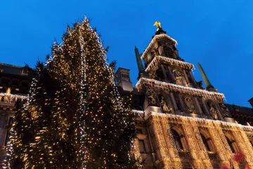 Foto op Aluminium Christmas on Grote Markt in Antwerp © Ania