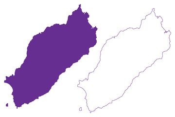 Itsukushima island (Japan, East Asia, Japanese archipelago) map vector illustration, scribble sketch Miyajima map