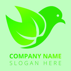 Fototapeta premium Environmental logo design with leaves. nature icon. nature logo leaf bird graphic vector illustration