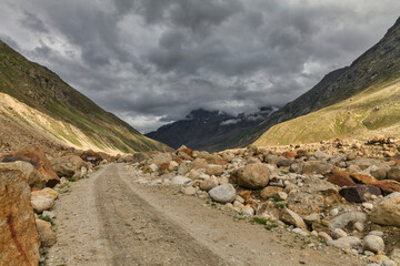 Beautiful Landscape seen on Manali Kaza Road, Himachal Pradesh, India