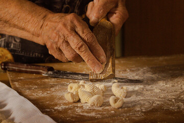 Woman working with dough