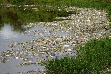 Water pollution in the Creek Educandos, Manaus - Amazon, Brazil. Photo taken on March 19, 2022. 