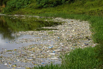 Water pollution in the Creek Educandos, Manaus - Amazon, Brazil. Photo taken on March 19, 2022. 