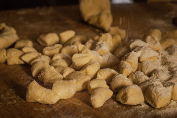 Woman working with dough
