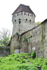 Fototapeta na wymiar Defense tower of the medieval fortress of Sighisoara 57