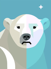 geometric cute polar bear colorful