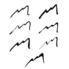 set of 7 ink line, marker, and brush drawings of Flatiron mountains, Boulder, Colorado © MHSelfCreate