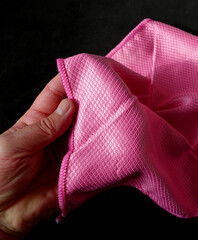 pink color microfiber cleaning cloth,close-up microfiber cloths,