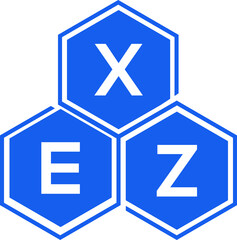 Fototapeta premium XEZ letter logo design on White background. XEZ creative initials letter logo concept. XEZ letter design. 