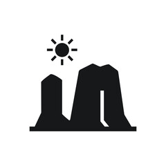 flat icon place, tourist, building, scenery, silhouette.