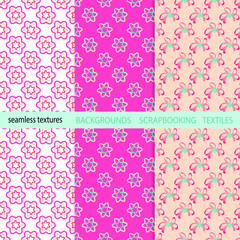 Seamless color background.The texture of simple doodle elements. Decorations for fabrics, childrens textiles.For scrapbooking, packaging, gift products. Digital template. Easter, Christmas backgroun