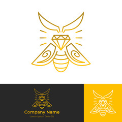 fireflies diamond golden luxury logo