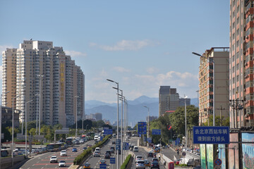 Beijing City Skyline and Traffic