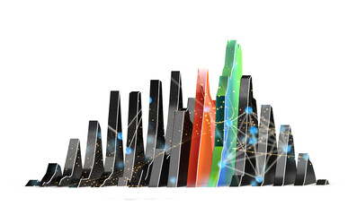 diagram Futuristic wave, Futuristic data stream