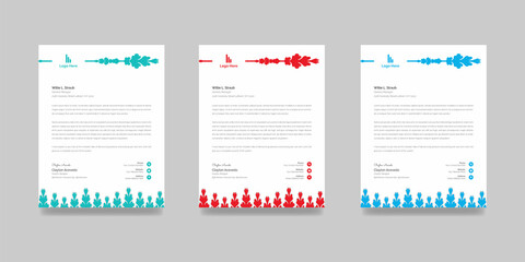 Creative business letterhead template for a corporate office. Professional letterhead design print-ready editable in A4 size