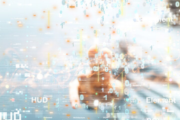 Global network. Blockchain. 3D illustration. Neural networks and artificial intelligence. Abstract