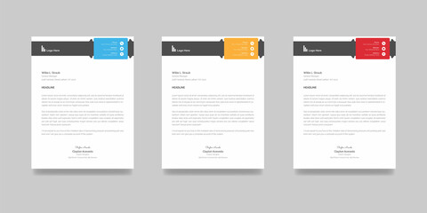Professional and Abstract business company letterhead design template