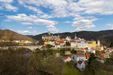 Fototapeta na wymiar Loket castle and old town, Western Bohemia, Czech Republic