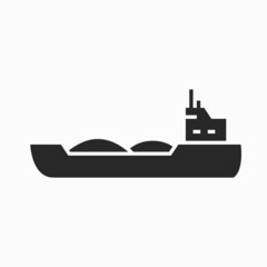 barge icon. water cargo transportation. isolated vector image