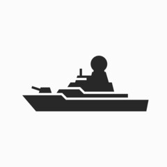 warship icon. marine military war ship. isolated vector image © Назарій