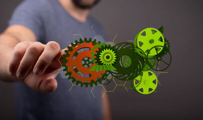 high tech eco green infinity computer technology concept