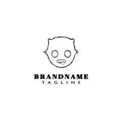 devil logo cartoon icon design template black isolated vector illustration