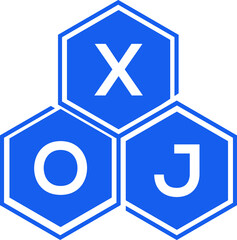 XOJ letter logo design on White background. XOJ creative initials letter logo concept. XOJ letter design. 