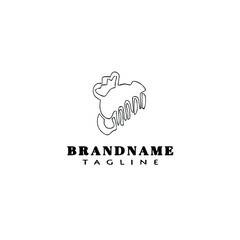 hair clip logo cartoon black icon design isolated vector illustration