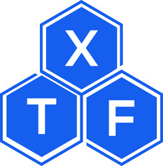 Obraz premium XTF letter logo design on White background. XTF creative initials letter logo concept. XTF letter design. 