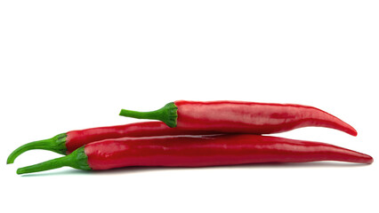 Group of Red chili pepper isolated on a white background