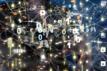 digital medical futuristic interface 3D rendering