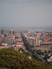 Fototapeta na wymiar Broad Street and the Cityscape of Monrovia in Liberia, West Africa