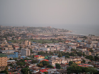 Cityscape of Central Monrovia as seen from the famous Ducor Hotel in Monrovia, Liberia