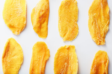 Orange Slices of Dried Sugar Mango Isolated
