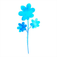 flower on white background watercolor silhouette isolated