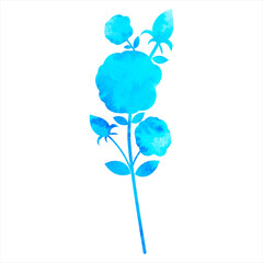 Fototapeta na wymiar flower on white background watercolor silhouette isolated vector