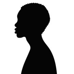 african woman on white background silhouette isolated vector