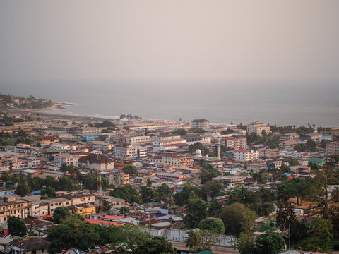 Cityscape of Central Monrovia as seen from the famous Ducor Hotel in Monrovia, Liberia