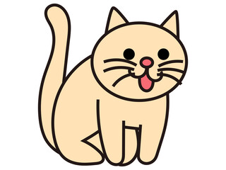 座る猫　動物　かわいい　キャット