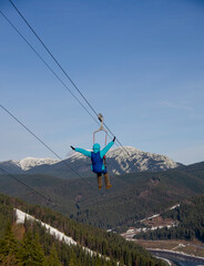 zip line in the mountains of Ukraine